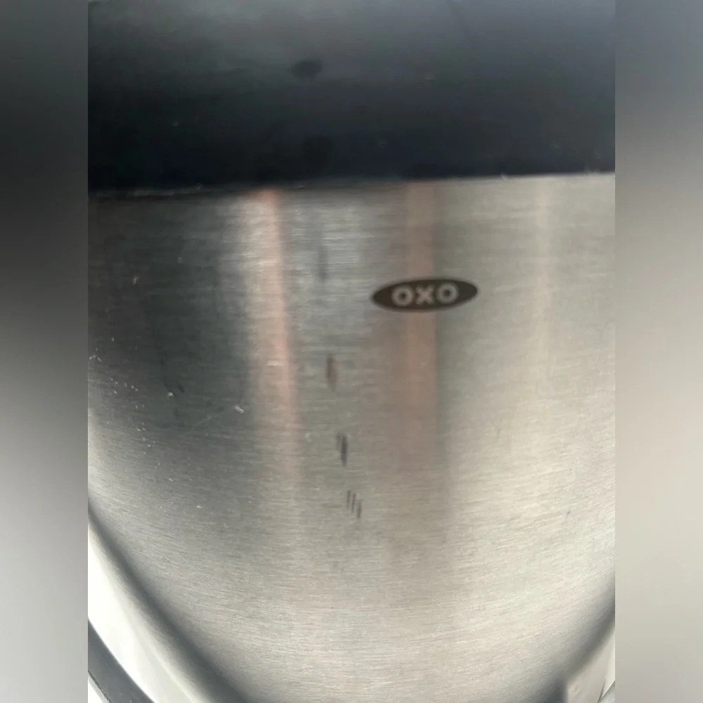 OXO Stainless Steel Double Walled Ice Bucket 4 Quart Hinged Lid Handle #0305243